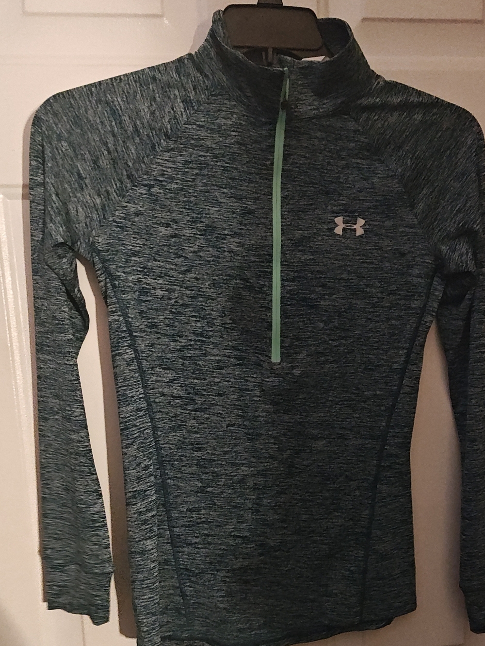 Under Armour Women's Teal Space-Dye 1/4 Zip Performance Top